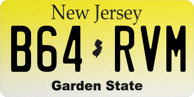NJ license plate B64RVM