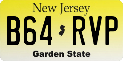 NJ license plate B64RVP