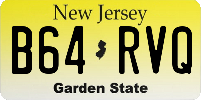NJ license plate B64RVQ
