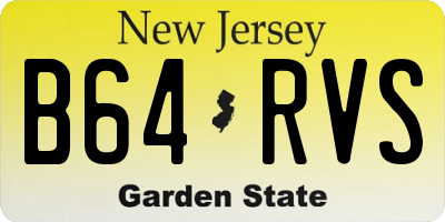 NJ license plate B64RVS