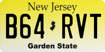 NJ license plate B64RVT