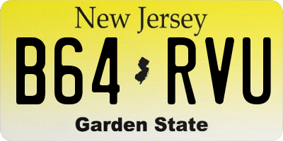 NJ license plate B64RVU