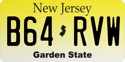 NJ license plate B64RVW
