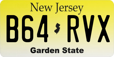 NJ license plate B64RVX
