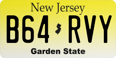 NJ license plate B64RVY