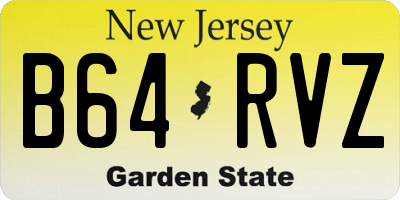 NJ license plate B64RVZ