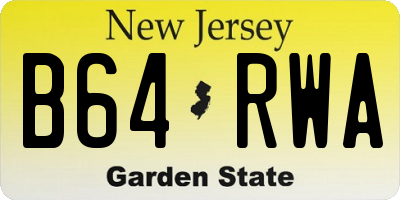 NJ license plate B64RWA