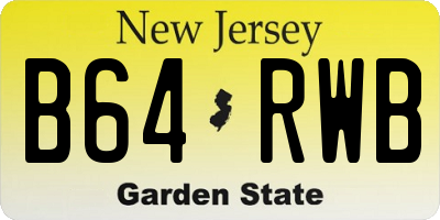 NJ license plate B64RWB
