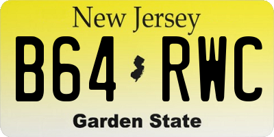 NJ license plate B64RWC