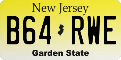 NJ license plate B64RWE