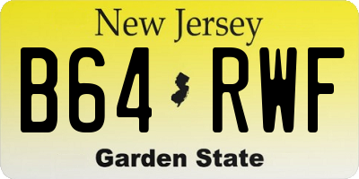 NJ license plate B64RWF