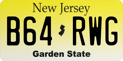 NJ license plate B64RWG