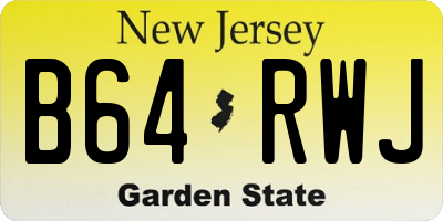 NJ license plate B64RWJ