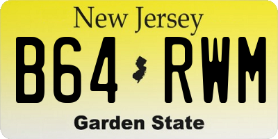 NJ license plate B64RWM