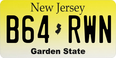 NJ license plate B64RWN