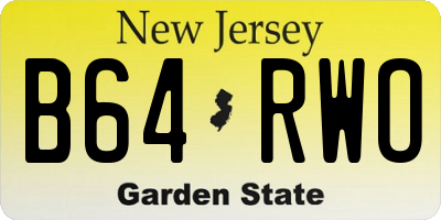 NJ license plate B64RWO
