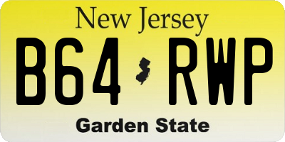 NJ license plate B64RWP