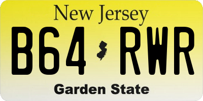 NJ license plate B64RWR