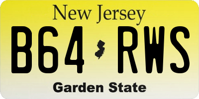 NJ license plate B64RWS