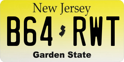 NJ license plate B64RWT