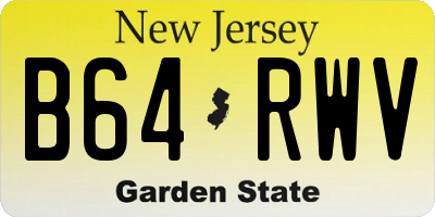 NJ license plate B64RWV