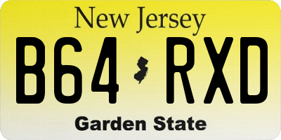 NJ license plate B64RXD