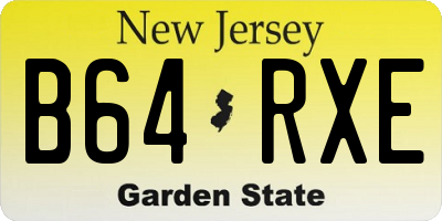 NJ license plate B64RXE