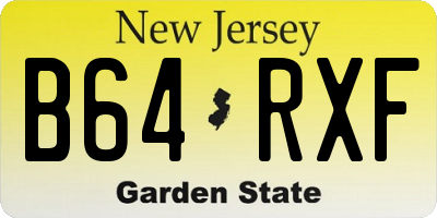 NJ license plate B64RXF