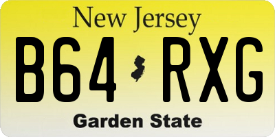NJ license plate B64RXG
