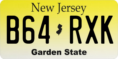 NJ license plate B64RXK