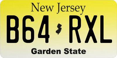 NJ license plate B64RXL