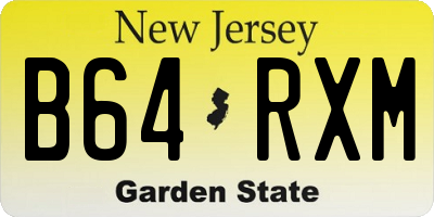 NJ license plate B64RXM