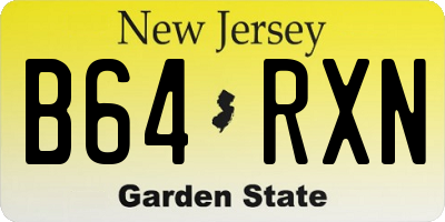 NJ license plate B64RXN