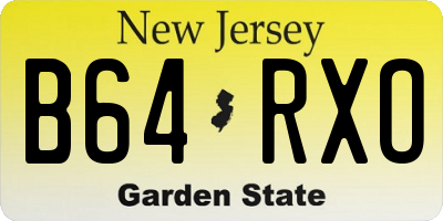 NJ license plate B64RXO