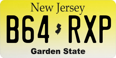 NJ license plate B64RXP