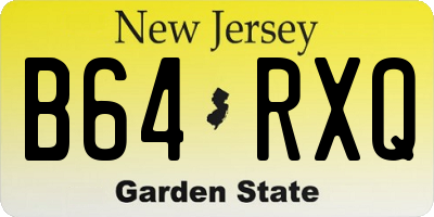 NJ license plate B64RXQ