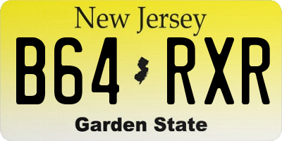 NJ license plate B64RXR