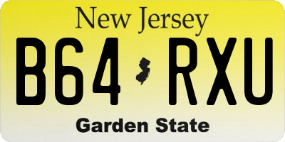 NJ license plate B64RXU