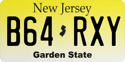 NJ license plate B64RXY