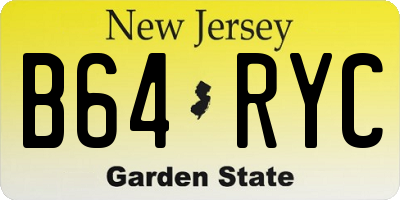 NJ license plate B64RYC