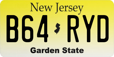 NJ license plate B64RYD