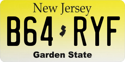 NJ license plate B64RYF