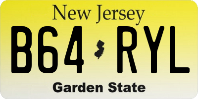 NJ license plate B64RYL