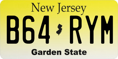 NJ license plate B64RYM