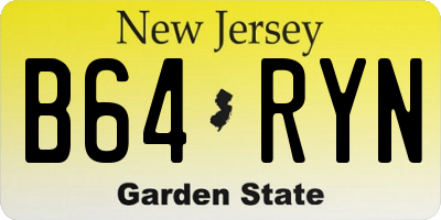 NJ license plate B64RYN
