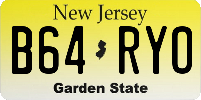 NJ license plate B64RYO