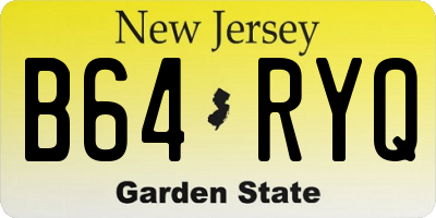 NJ license plate B64RYQ