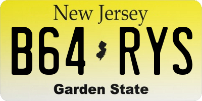 NJ license plate B64RYS