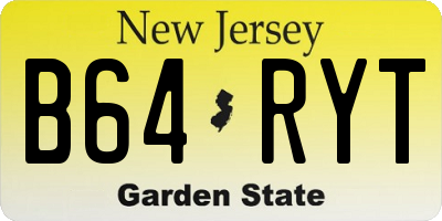 NJ license plate B64RYT