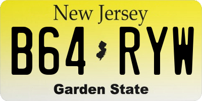 NJ license plate B64RYW
